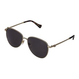 グッチ GUCCI サングラス アイウェア UVカット GG1419S-001 ティアドロップ型 レディース ゴールド+グレー