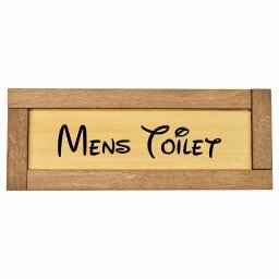 男子トイレ Mens Toilet 木枠付き 木製プレート Hタイプ サインプレート ドアプレート 長方形 おしゃれ かっこいい かわいい シンプル ナチュラル ブラウン トイレ 貼付タイプ 北欧風 レストラン 個人用 自宅 インテリア コーデ 商業施設 企業用 カフェ