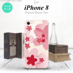 iPhone7 iPhone8 スマホケース ハードケース 花柄 サクラ A 赤 メンズ レディース nk-ip8-052