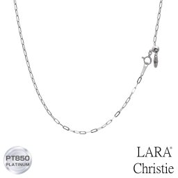 ララクリスティー プラチナ チェーン ネックレス Pt850 荒角アズキ細 幅 1.5mm 約 3.7g 最長45cm長さ調整可能 lc97-0036  LARA Christie