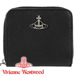 ヴィヴィアンウエストウッド 財布 レディース メンズ Vivienne Westwood ラウンドファスナー二つ折り財布 ブラック 51080020 GRAIN LEATHER BLACK 【ラッピング無料 誕生日 お祝い プレゼント ギフト 贈り物】