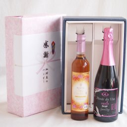 実りの秋の贈り物 感謝の贈り物ボックス 紅茶カクテルと国産ワインセット(MdV オアシス ブラッククイーンピンクロゼスパークリングワイン辛口(長野県)750mlティーカクテル ハニー7% 500ml