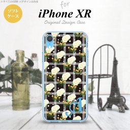 iPhoneXR iPhone XR スマホケース ソフトケース 花柄 バラ チェック 黒 +アルファベット メンズ レディース nk-ipxr-tp253i