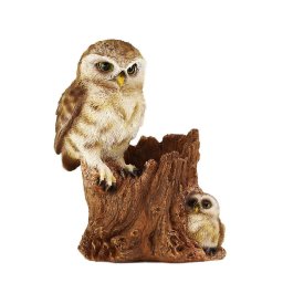 デバリエ ca186【正規品】フクロウの置物 レジン製 ギフト 最適なプレゼント (きりかぶ)(キノコ) 