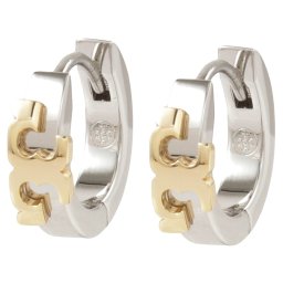 トリーバーチ TORY BURCH ピアス アクセサリー 70538-022 T ロゴ SERIF-T HUGGIE HOOP EARRING セリフT ハギー フープ Tory Silver Mixed Metal シルバー+ゴールド