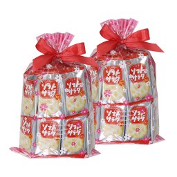 (地域限定送料無料) 【2コセット】かるーい食感！ソフトサラダ 1枚 55コ入り 花柄ラッピングセット おかしのマーチ (omtma7114x2k)