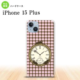 iPhone15 plus iPhone15 plus スマホケース 背面ケース ハードケース 時計 チェック ピンク 2023年 9月発売 nk-i15pl-1221