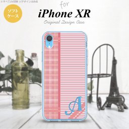 iPhoneXR iPhone XR スマホケース ソフトケース チェック ボーダー 赤 +アルファベット メンズ レディース nk-ipxr-tp1606i