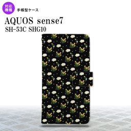 sense7 sense7 手帳型スマホケース カバー 花柄 バラ ドット 小 黒 2022年 11月発売 nk-004s-sens7-dr250