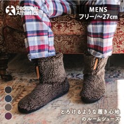 ベッドルームアスレチクス ゴズリング メンズ ルームシューズ フリーサイズ【冬 もこもこ あったか 暖かい ラウンジブーティー おしゃれ ボア 防寒 大きいサイズ 男性 ギフト 冷え性対策 室内シューズ プレゼント 父の日 節電 グッズ】