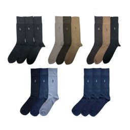 ポロ ラルフローレン POLO RALPH LAUREN 靴下 くつ下 ビジネス スーパーソフト ソックス 3足セット ワンポイント ロゴ オススメ 人気 無地 男性靴下 8087PK メンズ ブラック+カーキアソート+ブラウンアソート+アソート+ネイビー