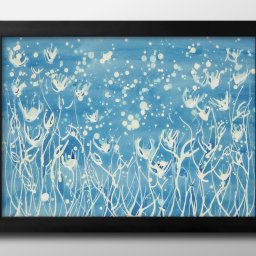 水彩 海の中の花畑 A3 サイズ ポスター アート おしゃれ 絵画 インテリア 北欧 イラスト マット紙 艶消し アートパネル 額 フレーム デザイン 壁掛け ギフト 新築祝い ディスプレイ 引越し祝い　新生活　空間デザイン 