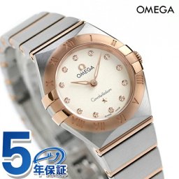 オメガ コンステレーション 25mm クォーツ 電池式 腕時計 ブランド レディース ダイヤモンド OMEGA 131.20.25.60.52.001 アナログ シルバー ローズゴールド