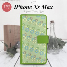 iPhone XS Max 手帳型 スマホ ケース カバー アイフォン 丸 緑【アイフォーン XS マックス,iPhone,XS,Max,メール便 送料無料】