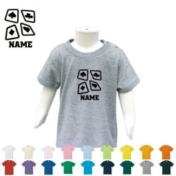 「トランプ」名入れTシャツ/ベビー服、キッズ服、お名前、子供服、キッズウェア、こども服、入園、入学、新学期、幼稚園、保育園、小学校、、夏服【ネコポス発送可】