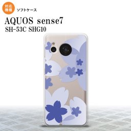 sense7 sense7 スマホケース 背面ケースソフトケース 花柄 サクラ A 青 2022年 11月発売 nk-sens7-tp054