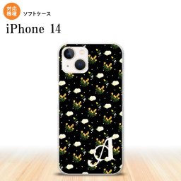 iPhone14 iPhone14 スマホケース 背面ケースソフトケース 花柄 バラ ドット 小 黒 +アルファベット 2022年 9月発売 nk-i14-tp250i