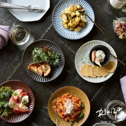 日本製 笠間焼 Rikizo TAMAKI リン プレート19 シノギ ソギ 十草 薄い 収納 おしゃれ シンプル お皿 取り皿 中皿 食器 和食器 かわいい カフェ 北欧 韓国 台湾 新生活 ギフト プレゼント