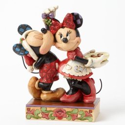 ミッキーとミニー ヤドリギ 18cm クリスマス | ディズニー トラディションズ ジムショア グッズ フィギュア 人形 置物 彫刻 Jim Shore 正規輸入品