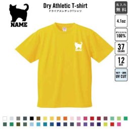 ブリティッシュ・ショートヘアー1  名入れドライTシャツ お名前入り 練習着 レディース メンズ ウェア トップス 運動着 スポーツウェア ジョギング 吸汗速乾 チームTシャツ クラスTシャツ UVカット ピクトグラム 猫　ネコ　ねこ　キャット　ペット