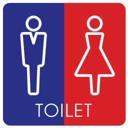 トイレ 御手洗 TOILET トイレマーク L2 男女 ピクトサイン マグネットステッカー マグネット 強力 正方形 13x13cm サイン インテリア 施設 案内