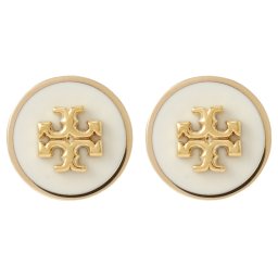 トリーバーチ Tory Burch キラ エナメル サークル スタッド ピアス ダブルT ロゴ アクセサリー KIRA ENAMEL CIRCLE-STUD EARRING BURCH 90547 700 aptb00104l レディース ゴールド+アイボリー
