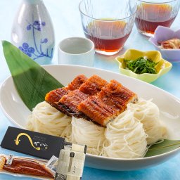 国産うなぎの蒲焼き（大サイズ190g）＆手延べ素麺ギフト 父の日 ギフト お中元 土用丑の日