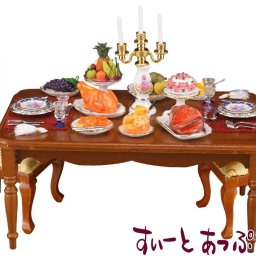 ミニチュア ロイターポーセリン 椅子別売り キャンドルライト ディナーテーブル RP1834-0 ミニチュアハウス ドールハウス 用