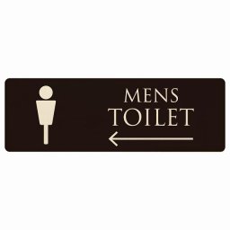 トイレ プレート 木製 MENS ブラック ナチュラル 左 矢印 長方形 18x6cm 方向案内 進路ドア サインプレート ピクトサイン トイレマーク表示 案内 注意 施設 御手洗 TOILET おしゃれ シンプル 安全対策