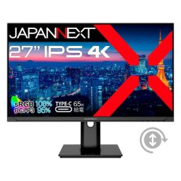 JAPANNEXT JN-IPS270U-H-C65W 【ヤマダデンキ限定】27インチ IPSパネル搭載 4K液晶モニター HDMI HDR ピボット機能搭載 ブラック