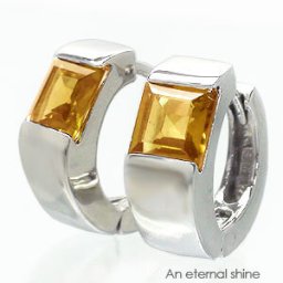 18金 フープピアス 中折れピアス シトリントパーズ 11月誕生石 k18ホワイトゴールド レディース ジュエリー アクセサリー  プレゼント ギフト 人気 おすすめ 送料無料