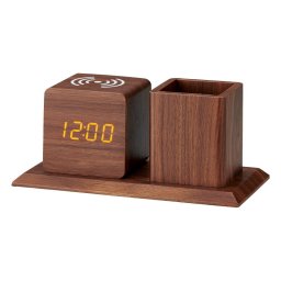 【ギフト対応無料】ペンホルダー付ワイヤレス充電クロック (6193) ※送料無料(北海道・沖縄は除く)