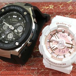 恋人たちのGショック ペアウオッチ  G-SHOCK BABY-G   カシオ 2本セット アナデジ GST-W300-1AJF BA-110X-7A1JF  プレゼント ラッピング無料  メッセージカード g-shock クリスマス プレゼント 誕生日 御祝い還暦 銀婚式 結婚記念日 婚約