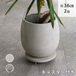 プランターキャリー キャスター付き 36cm 2個セット セメント 鉢台 観葉植物 植木鉢 移動 台車 フラワースタンド 花台 丸型 鉢置き台 スタンド インダストリアル モダン 屋外 室内 ベランダ TR360-2P