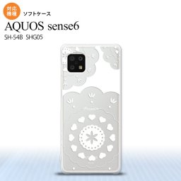 SH-54B SHG05 AQUOS sense6 スマホケース ソフトケース レース クリア 白 メンズ レディース nk-sens6-tp1481