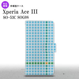 SO-53C SOG08 Xperia Ace III 手帳型スマホケース カバー 花十時 青  nk-004s-so53c-dr1355