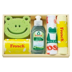 実りの秋の贈り物 キッチン洗剤ギフト フロッシュR マイクロファイバークロス（中国）（25×25cm）×3、フロッシュミニ（アロエヴェラ）（オーストリア）（100ml）･スポンジ（中国）×各1