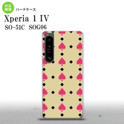 SO-51C SOG06 XPERIA 1 IV Xperia 1 IV スマホケース 背面ケース ハードケース トランプ スペード ベージュ ピンク メンズ レディース nk-xp14-540