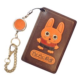 【手描き名入れ無料】本革製国内ハンドメイド　ピョンピョン前進　パスケース【VANCA革物語】