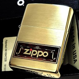 ZIPPO ロゴデザイン ジッポ ライター シンプル アンティークゴールド ブラス 真鍮 ミラー仕上げ かっこいい お洒落 おしゃれ メンズ ギフト プレゼント