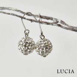 【LUCIA ルチア】ラメボール フック ピアス (9231)レディース アクセサリー イヤリング ラインストーン シンプル おしゃれ カジュアル かわいい 大人可愛い 20代 30代 40代 50代 60代 ギフト プレゼント 誕生日 クリスマス 母の日