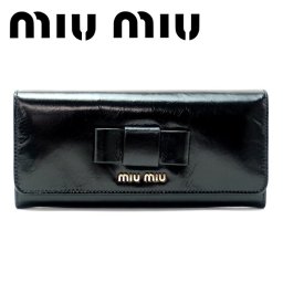 MIUMIU ミュウミュウ 財布 長財布 パスケース付 レディース ヴィテッロ VITERRO SHINE NERO ブラック 5MH109-2B4R-F0002 ブランド 人気