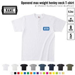 ネームタグ 名入れヘンリーネックTシャツ ヘンリーネック 名入れTシャツ 首元ネコ目ボタン ボタンTシャツ 首元アクセント メンズ レディース