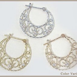 即日発送【グレードup即日発送不可】【大特価】K18YG/PG/WG【0.1ct】ダイヤモンド フープピアス 月フープピアス『LunaThemoon』 ［SIクラス］透明感溢れる輝き Modern styLe 誕生日 婚約 結婚 誕生日 ピンクゴールド イエローゴールド【送料無料】      LP-0359