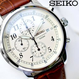 SEIKO セイコー メンズ 腕時計 クロノグラフ 日本製 ジャパンモデル レザーベルト sndc31j1