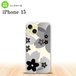 iPhone15 iPhone15 スマホケース 背面ケース ハードケース 花柄 サクラ B 黒 2023年 9月発売 nk-i15-055