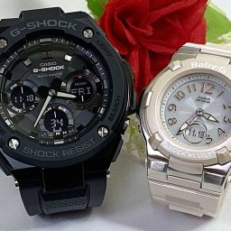 恋人たちのGショックペアウオッチ G-SHOCK BABY-G ペアウォッチ  カシオ 2本セット  電波ソーラー GST-W100G-1BJF BGA-1100-4BJF  ラッピング無料  クリスマス　誕生日 御祝い還暦 銀婚式　結婚記念日　バレンタイン 婚約