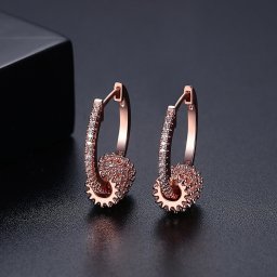 ピアス 両耳用 キュービックジルコニア ホワイト ブラック 真鍮 ピンクゴールド フープ 上品 エレガント おしゃれ 可愛い かわいい 輪っか e20040299