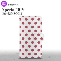 Xperia10V Xperia10V 手帳型スマホケース カバー ドット 水玉 白 スモーク ピンク 2023年 7月発売 nk-004s-xp105-dr109