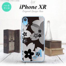 iPhoneXR iPhone XR スマホケース ハードケース 花柄 サクラ C 黒 +アルファベット メンズ レディース nk-ipxr-061i